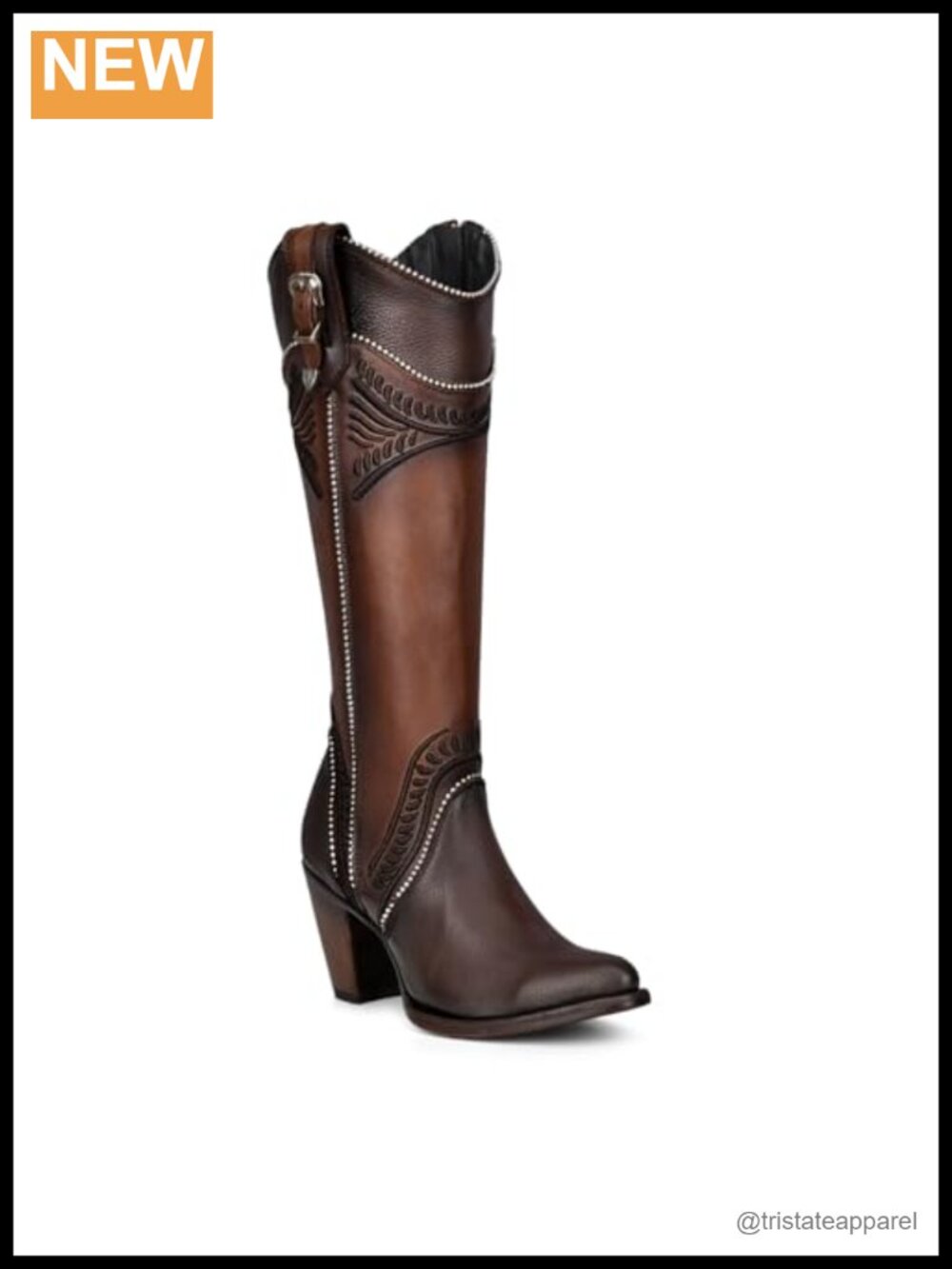 Western Tall Boots Bovine Leather Pointed Toe Hand-Painted Embroidered